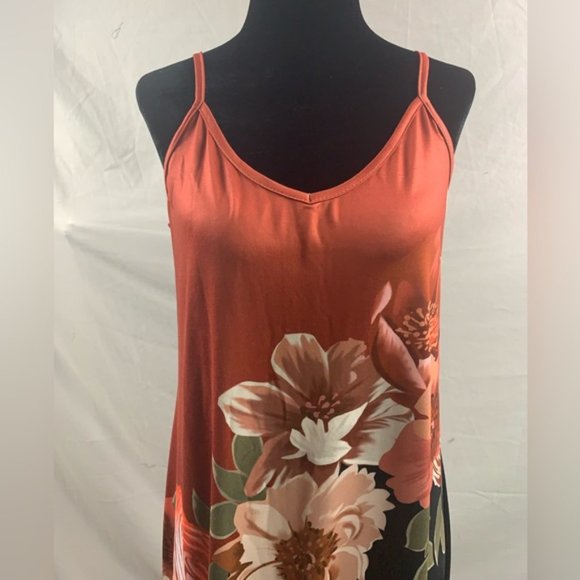 Rust/Black Floral Print Cami Dress - Picture 7 of 7